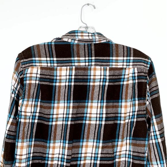 OLD NAVY Vintage Flannels Cotton Long Sleeves in Brown & Blue size S - Picture 6 of 8